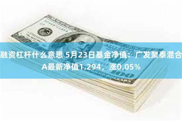 融资杠杆什么意思 5月23日基金净值：广发聚泰混合A最新净值1.294，涨0.05%